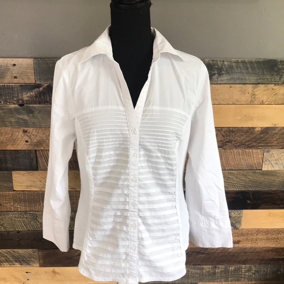 Zac & Rachel Tops - Zac & Rachel Womens Button Down Shirt, Large, White